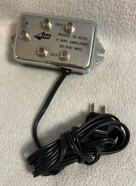 14-4920 Aim Used Ham Radio Model 4 Way Amplifier 50-500 Mhz Plug In Electronic
