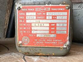 672-0069-00 Collins 672-0069 Vintage Radio Power/115 6.3v Filament Transformer