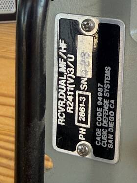 R2411 Cubic Defence Systems V 3/u. Receiver Dual Mf/hf