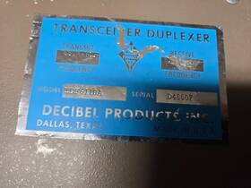 Tdf-6110a Decibel Products Duplexer Uhf 860-1ghz Tuneable 2-can Ham Two Choices See Plot