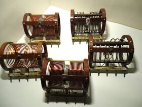 51c706 E.f. Johnson / Barker And Williamson Ham Radio Tunable Plug-in Coils Lot Of 5