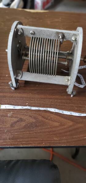 4134ms4 Ef Johnson Roller Inductor Transmitting Coil 5 Inches Dia 3 Long. Base Is 10 Inch X 7