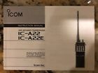 Ic-a22-a22e Icom Genuine Vhf Air Band Transceiver Intruction Manual