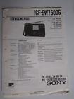 Icf-sw7600g Sony Original Receiver Service Manual With Schematics