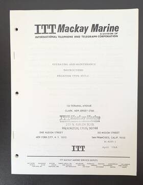 3010-c Itt Mackay Marine Receiver Type Operating And Maintenance Instructions
