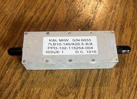 7lb10-140 K&l 7lb10-140/x26.5-x/x Bandpass Filter 127 To 153mhz 7 Pole. Sma Female Conn. 2 Meter Band