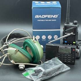 Uv-5rm Knight Sw Ham Radio Lot C.crane Baofeng Koss Pro-4 Headphones Read