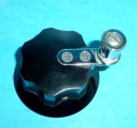 S-649 Kurz Kasch Black Spinner Crank Tuning Knob Chrome Plated 2 Inch