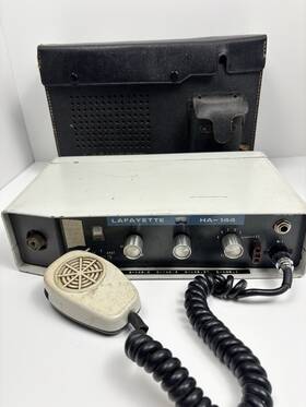 Ha-144 Lafayette Rare Vintage Fm Transceiver With Mic Carrying Case And Battery Tray