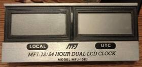 Mfj 650619018127 Sleek Mfj-108b Dual 12/24 Hour Lcd Clock