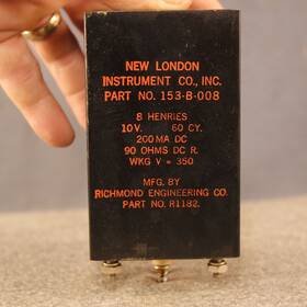 153-b-008 New London Inductor Filter Choke 8 Henry 200 Ma 90 Ohm Richmond Engineering Sealed Case