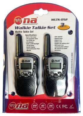 Wltk-052 Nipponamerica Wltk-100 Na Walkie Talkies Pair -1.86 Mile Range 22 Ch Built-in F.light-new