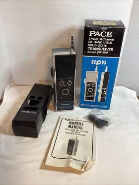 Cb-150-ic Pace Vintage Transceiver Model Cb-150 Hand Held Solid State 6 Channel With Box
