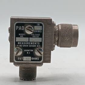 30-zh1 Pad Measurements Vintage Model Rf Attenuator 6db 50 Ohm Bnc Test Equip