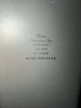 Lk100-605y Plastic Capacitors Inc 10kvdcw 6 Mfd Oil Filled Capacitor