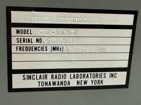 Cr2-3b01cf Sinclair Antenna Multicoupler - Model Cr2-3b01cf. Freq. 406-512
