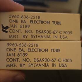 5960-636-2218 Sylvania Jhs6189/12au7wa Lot Of 9 Vintage Electron Tube Jhs 6189/12au7wa Nos T2