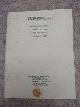 Tm-tpp3m Telemobile Inc Programing Manual Model For Hsw Series #11008a