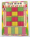 Ten High Mid-century Punch Board Gambling Trade Stimulators Un-used. Fixed Price $65.00.