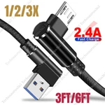 90 Degree Right Angle Micro Usb Cable Fast Charging Cord 3/6/10FT For Samsung Lg. Fixed Price $8.60.