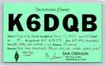 Ham Radio Qsl K6DQB Sacramento Ca Usa 1963 BC-458 130W Dipole Antenna. Fixed Price $15.99.