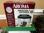 Aroma 20-CUP Digital Rice Cooker And Food Steamer ARC-1010SB Open Box Shown. Fixed Price $45.00.