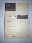 Icom IC-725 Instruction Manual This The Original Nice Condition.. Fixed Price $25.00.