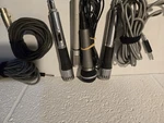 Set Of 4 Vintage Microphones With Cables 2 Allied And Unknown Untested. Fixed Price $29.99.