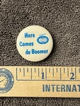Here Comes De Boomer Ham Radio Antenna 1.5" Pin Back Button. Fixed Price $9.99.
