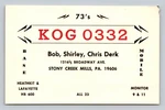 Cb Qsl/qso Kog 0332 Stony Creek Mills Pa Usa Heathkit Lafayette 73'S. Fixed Price $16.99.