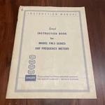Singer Gertsch Model FM-3 Series Vhf Frequency Meters Instruction Book. Fixed Price $15.05.