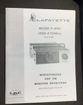 Lafayette Micro P-450 Owners Manual Mini Uhf Fm Monitor Receiver Photocopy. Fixed Price $19.99.