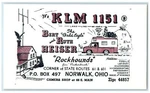 C1960'S Qsl Ham Radio Klm 1151 Norwalk Ohio Unposted Postcard. Fixed Price $14.98.