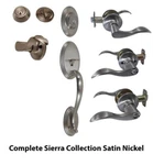 Complete Sierra Series Lever Sn Satin Nickel US15 Locks Door Hardware. Fixed Price $5.24.