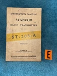 1948 Vintage Stancor ST-203-A Radio Transmitter Instruction Manual Standard #e. Fixed Price $30.00.