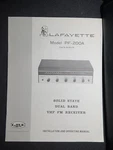 Lafayette PF-200A Owners Manual Solid State Dual Band Vhf Fm Receiver Original. Fixed Price $49.99.