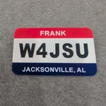 Personalized Name Tag W4JSU Ham Radio Call Sign Jacksonville State University. Fixed Price $9.57.