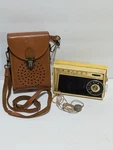 Vintage Admiral 7 Transistor Radio With Leather Case Headphones Set Parts Tested. Fixed Price $62.50.