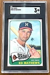 1965 Topps Mathews #500 Just Graded Sgc Hr Club Eddie Braves Hof. Fixed Price $89.99.