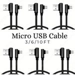 Micro Usb Cable 90 Degree Right Angle Charging 3/6/10FT For Samsung Android Lot. Fixed Price $25.91.
