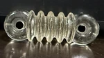 Antique Radio Strain Coil Insulator - 3" X 1" Ribs Clear Glass Vintage. Fixed Price $12.95.