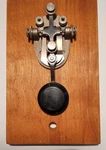 Nickel Plated Straight Key With Navy Knob & Finished Wood Base - Military?. Fixed Price $149.99.