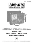 Paco T62 T-62 Tube Tester Kit Manual. Fixed Price $13.99.
