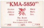 Vintage 70S 80S Cb Radio Qsl Card KMA-5850 The Roses West Lebanon Nh. Fixed Price $15.12.
