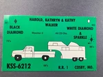 Harold Walker, Cosby, Mo. Ham Radio Card. KSS-6212. Black Diamond. 1960'S. Fixed Price $9.99.
