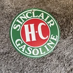 Vintage Sinclair Hc Gasoline Porcelain Metal Pump Plate Sign. Fixed Price $18.00.