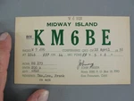 International Amateur Ham Cb Radio Qsl Qso Contact Card Midway Island 1952 Vtg. Fixed Price $34.90.