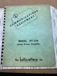 Hallicrafters Manuals For HT-33A Linear Amp And SX-101A Receiver. Fixed Price $25.00.