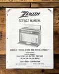Zenith Royal D7000-1 Transoceanic Radio Service Manual *original*. Fixed Price $49.97.