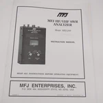 MFJ-249 Hf/vhf Swr Analyzer Instruction Manual. Fixed Price $8.00.